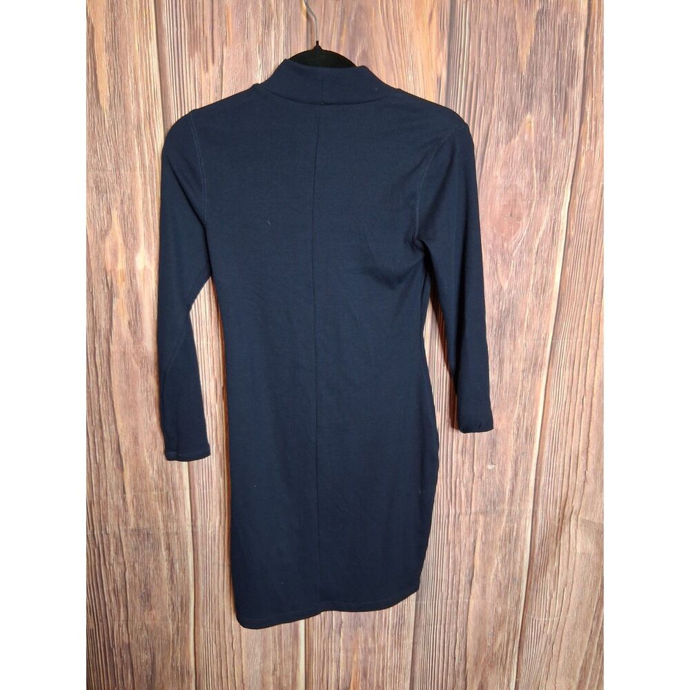 Old navy navy blue ribbed mock neck long sleeve mini dress xs petite